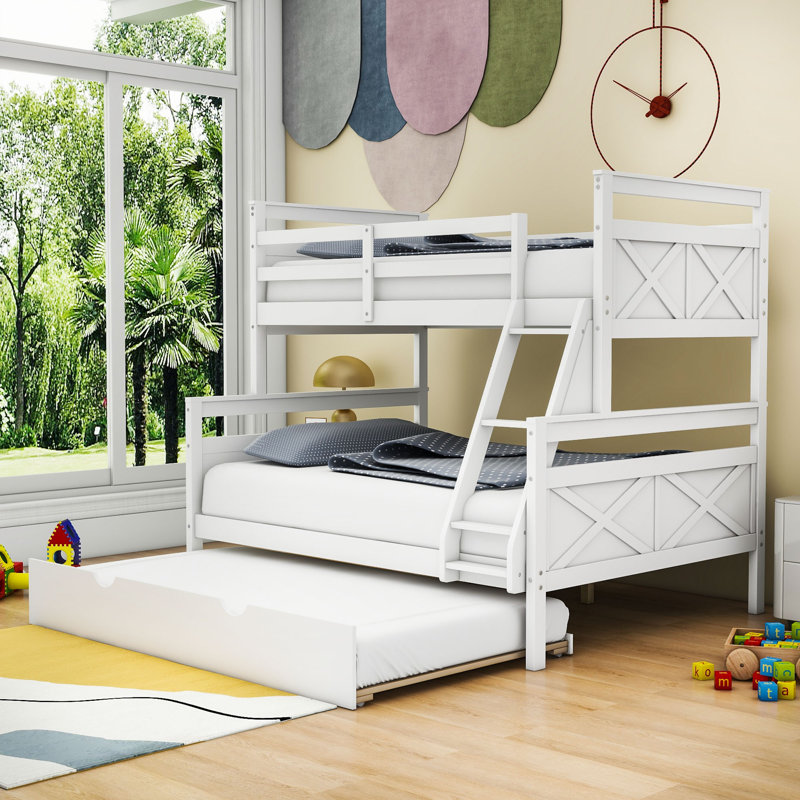 Harper Orchard Catia Twin Over Full Standard Bunk Bed with Trundle